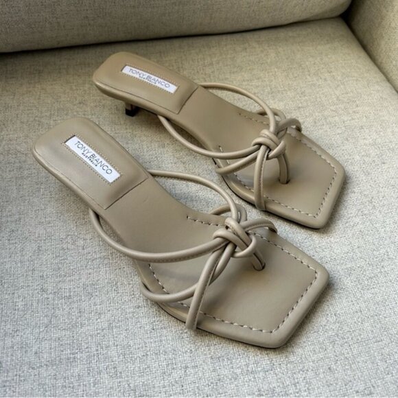 Tony Bianco Tuscany Stone Nappa Kitten Heel Beige - Picture 5 of 7